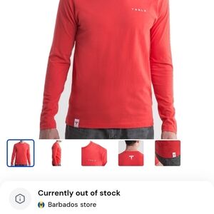 Tesla Men's Vibrant Red Long Sleeve Tee XL